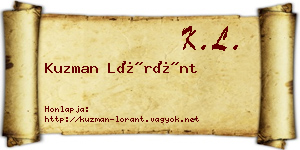 Kuzman Lóránt névjegykártya
